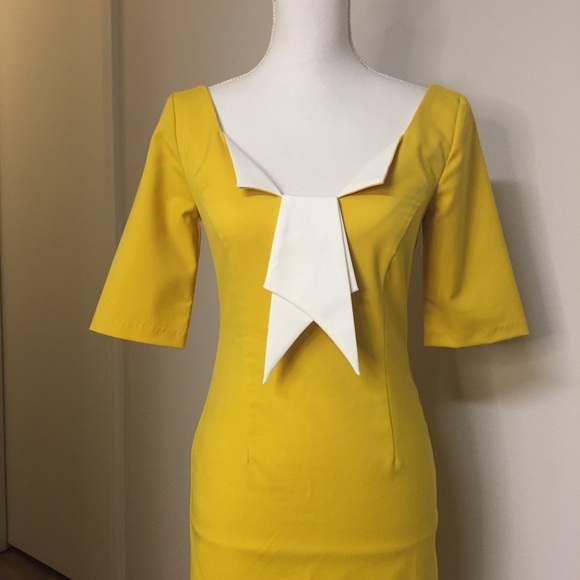 Glamour Bunny Yellow Jacky Pencil Dress XS - Picture 3 of 16